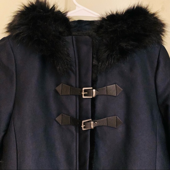 Zara Basic Navy Coat - Picture 2 of 11